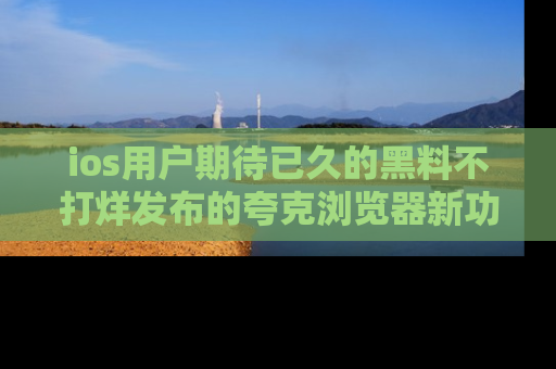 ios用户期待已久的黑料不打烊发布的夸克浏览器新功能上线啦!