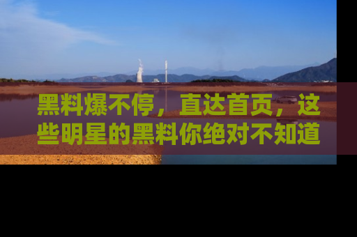 黑料爆不停，直达首页，这些明星的黑料你绝对不知道！