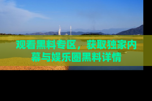 观看黑料专区，获取独家内幕与娱乐圈黑料详情