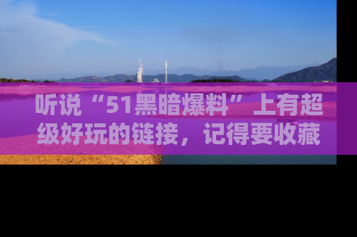 听说“51黑暗爆料”上有超级好玩的链接,记得要收藏哦!