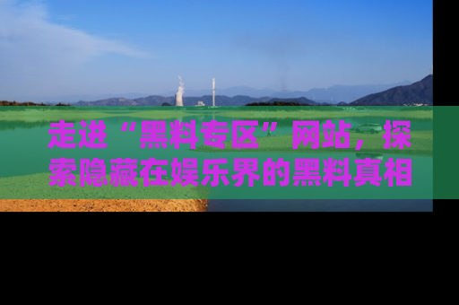 走进“黑料专区”网站,探索隐藏在娱乐界的黑料真相